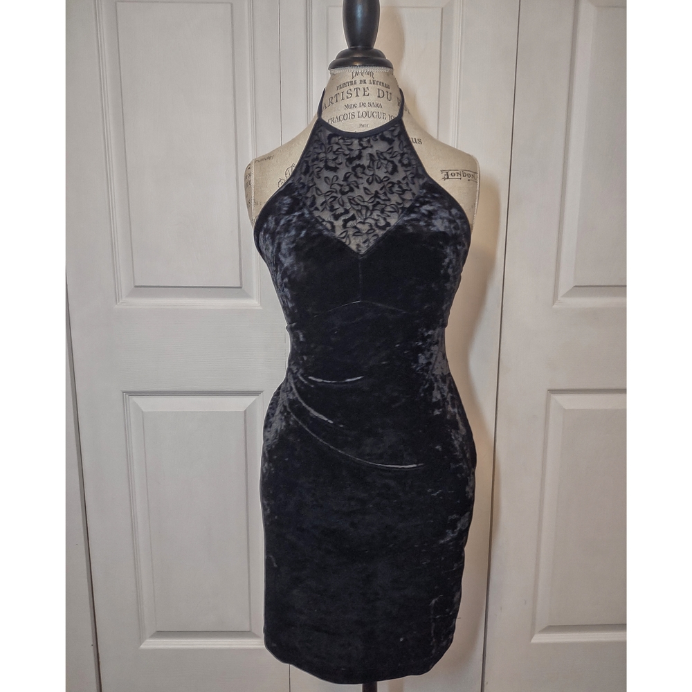 NWOT Free People Intimately Something Something Bodycon Dress| Black Velvet| S/P - Picture 4 of 7